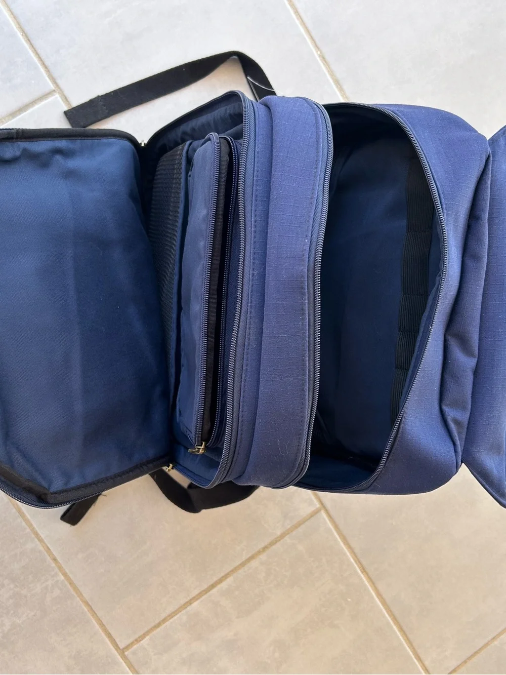 Reddy Navy Canvas Backpack with Contrast Straps